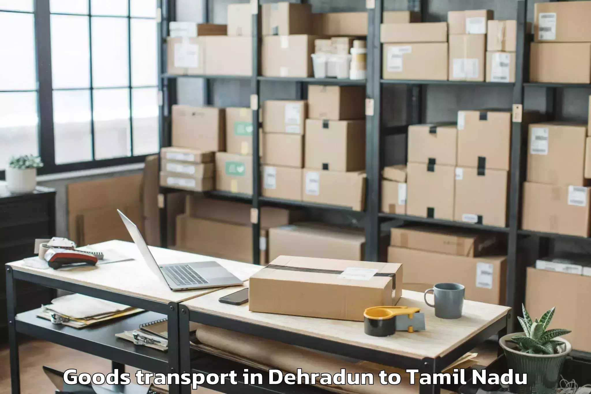 Reliable Dehradun to Thanjavur Airport Tjv Goods Transport